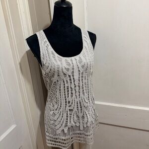 Elegant White Lace Tank Top